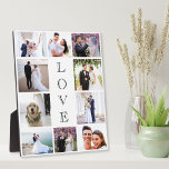 Liebe 10 Fotocollage Neuauflage Hochzeit Fotoplatte<br><div class="desc">Eine Collage aus Foto für Neuvermählte mit einer 10-Foto-Collage Ihres Hochzeitstages,  Verlobung,  Flitterwochen,  Brautparty,  Trauzeugen,  Familie,  etc. und "LIEBE" in der Mitte in eleganter Typografie.</div>