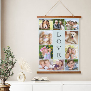 Liebe 10 FotoCollage Wandteppich Mit Holzrahmen