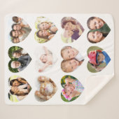 Liebe 12 Foto Herz Collage Sherpadecke (Vorderseite (Horizontal))