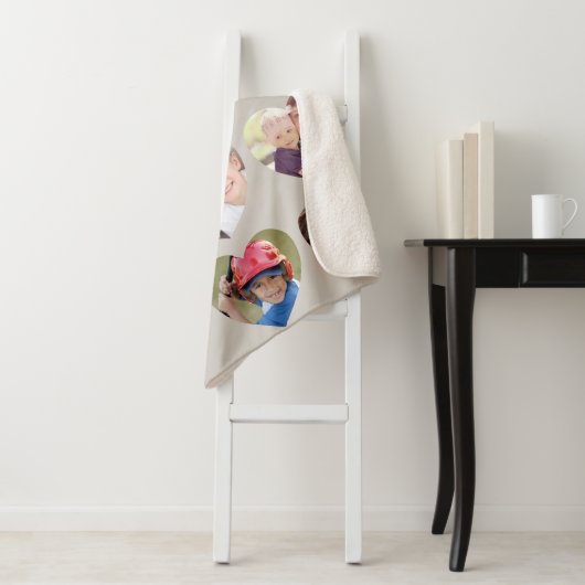 Liebe 12 Foto Herz Collage Taupe Sherpadecke (Beispiel)