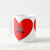 Liebe 143 Herz-I Sie Kaffeetasse (Vorderseite Links)