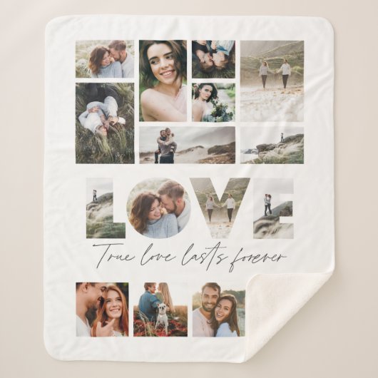 Liebe 16 Foto Moderne minimale personalisierte Ges Sherpadecke (Vorderseite)