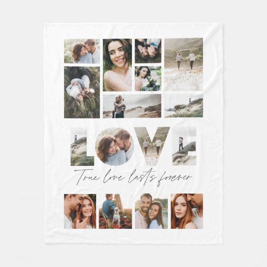 Liebe 16 Foto Modernes, minimales personalisiertes Fleecedecke (Vorderseite)