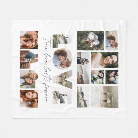 Liebe 16 Foto Modernes, minimales personalisiertes Fleecedecke (Vorderseite (Horizontal))