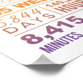 Liebe 16 Jahre - rosa Sunset Gradient Digital File Poster (Ecke)