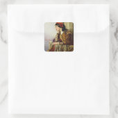 Liebe, 1856 quadratischer aufkleber (Tasche)