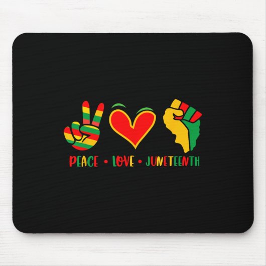 Liebe 1865 Unabhängigkeitstag Schwarzer Stolz Mousepad (Vorne)