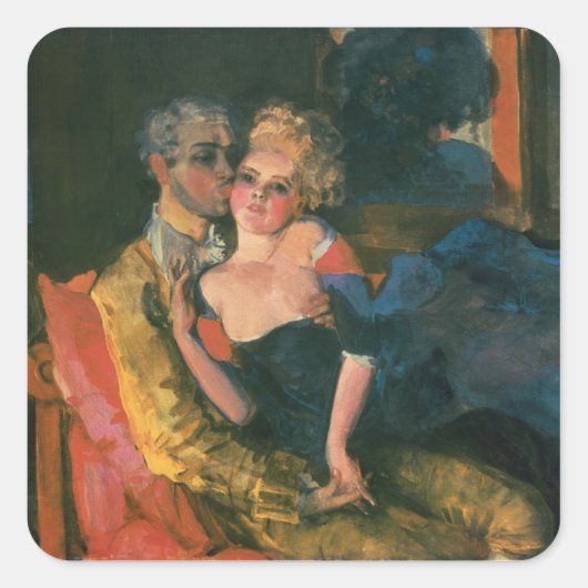 Liebe, 1910 quadratischer aufkleber (Vorderseite)