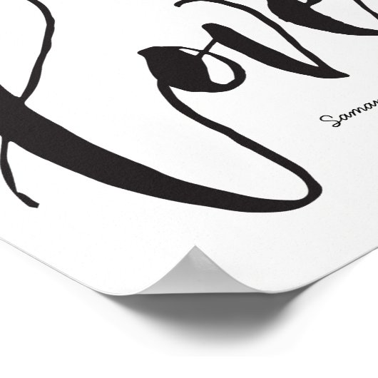 Liebe, 1 Cor. 13, Doppelname, moderne Schrift Poster (Ecke)