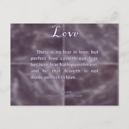 Liebe 1 John 4-18 Postkarte (Vorderseite)