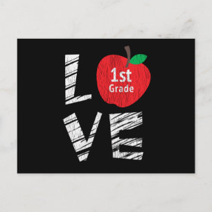Liebe 1. Klasse Kinder zurück zum Schullehrer Postkarte