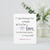 Liebe 1 Korinther 13:1 Ankündigungspostkarte (Stehend Vorderseite)