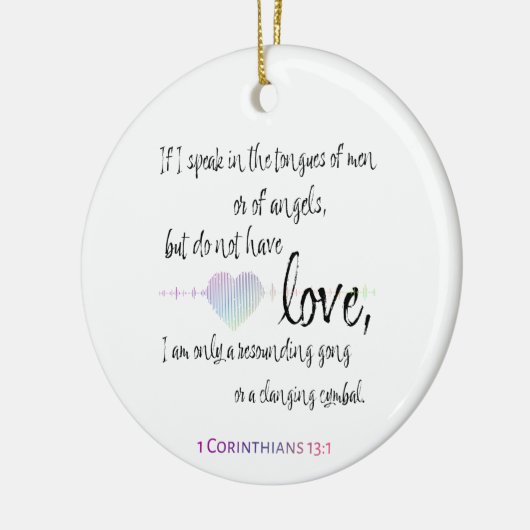 Liebe 1 Korinther 13:1 Keramik Ornament (Links)
