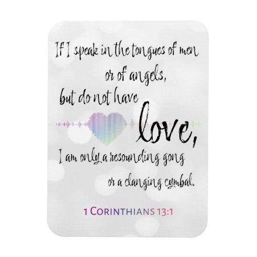 Liebe 1 Korinther 13:1 Magnet (Vertikal)