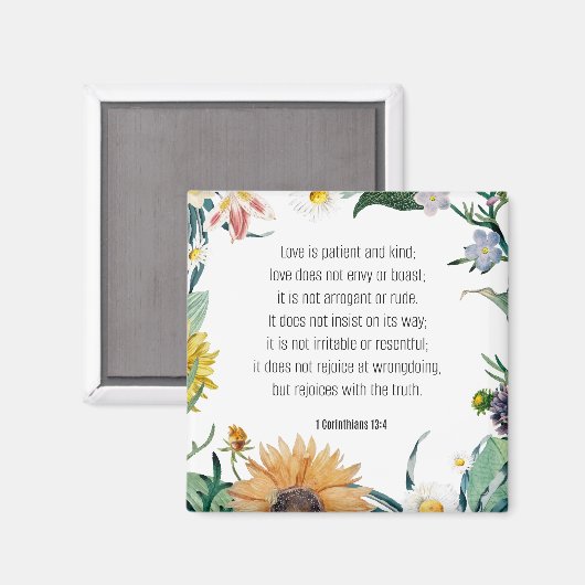 Liebe, 1 Korinther 13:4, Magnet (Vorderseite/Rückseite)