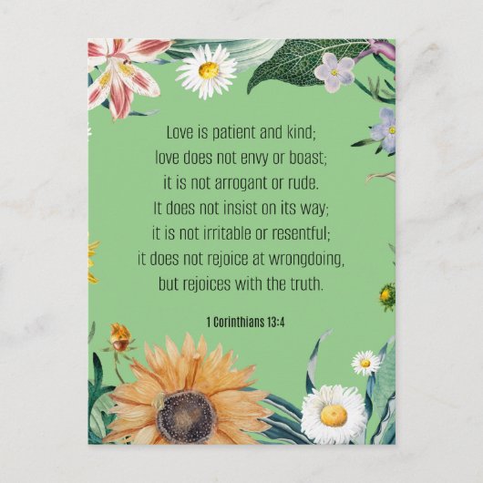 Liebe, 1 Korinther 13:4, Postkarte (Vorderseite)