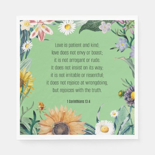 Liebe, 1 Korinther 13:4, Serviette (Vorderseite)