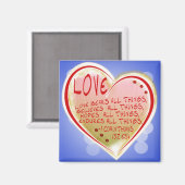 LIEBE 1 Korinther 13:7 ESV BEARS ALLES Magnet (Vorderseite/Rückseite)
