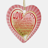 LIEBE 1 Korinther 13:7 NLT ENDURES Keramik Ornament (Rechts)