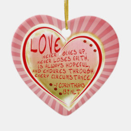 LIEBE 1 Korinther 13:7 NLT ENDURES Keramik Ornament