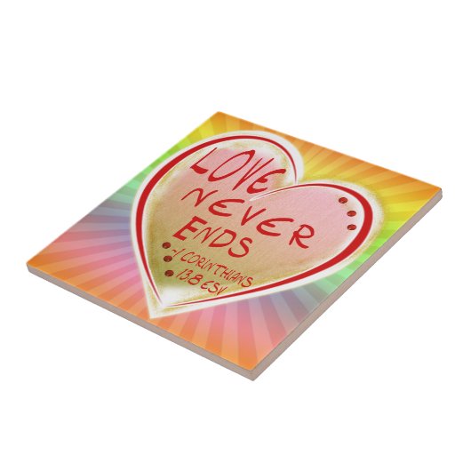 LIEBE 1 Korinther 13:8 ESV-LIEBE ENDET NIE Fliese (Seite)