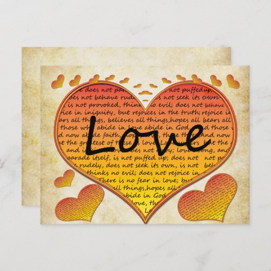 Liebe 1 Korinther 13 Herz Postkarte (Vorne/Hinten)