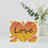 Liebe 1 Korinther 13 Herz Postkarte (Stehend Vorderseite)