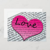 Liebe 1 Korinther 13 Herz rosa Postkarte (Vorne/Hinten)