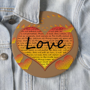 Liebe 1 Korinther 13 Herzen Button