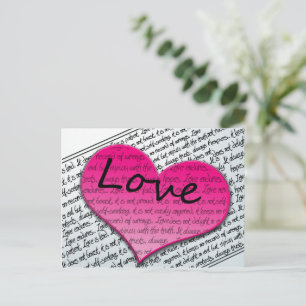 Liebe 1 Korinther 13 Herzen Rosa Postkarte