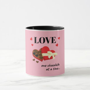 Liebe 1 Schokolade zu einem zeitgenössischen Zitat Tasse