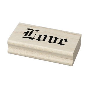 LIEBE 1"x2.5" Gummi-Briefmarke / Altes Englisch Gummistempel