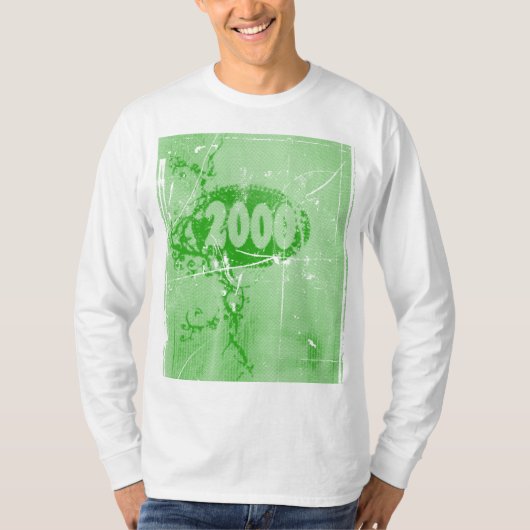 Liebe 2000 - Grünes Vintag - T - Shirt (Vorderseite)