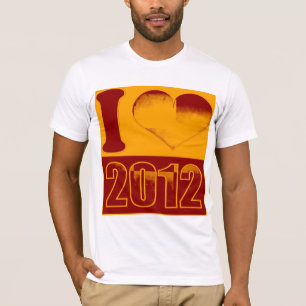 Liebe 2012 - Crimson, Gold Pop Art Vintager T - Sh T-Shirt