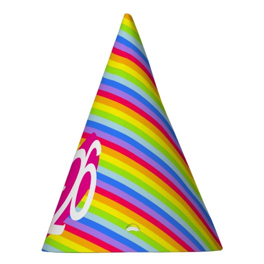 Liebe 25 Regenbogenstreifen Party Hut Partyhütchen (Rechts)