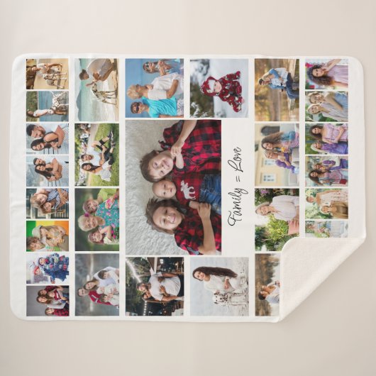 Liebe 29 FotoCollage Sherpa Blanket Sherpadecke (Vorderseite (Horizontal))