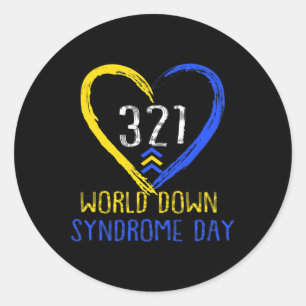 Liebe 2 des World Down Syndrome Awareness Day Runder Aufkleber