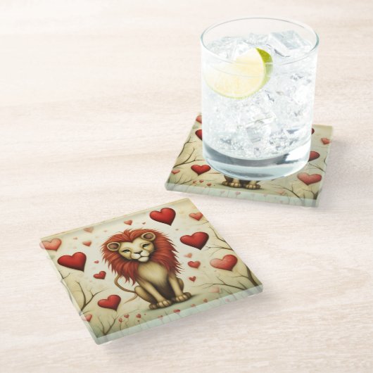 LIEBE 2 GLASUNTERSETZER (Schrägansicht)