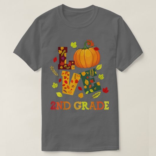 Liebe 2. Klasse Happy Herbst Herbst Herbst Lehrer T-Shirt (Design vorne)