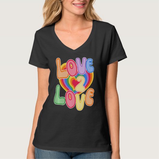 Liebe 2 Liebe Regenbogen Ästhetik Sommer T-Shirt (Vorderseite)