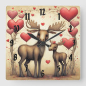 LIEBE 2 QUADRATISCHE WANDUHR (Vorderseite)