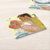 LIEBE 2 RECHTECKIGER PAPPUNTERSETZER (angewinkelt)