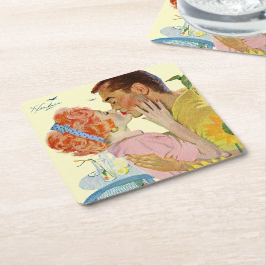 LIEBE 2 RECHTECKIGER PAPPUNTERSETZER (angewinkelt)