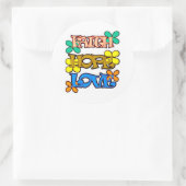 LIEBE 2 RUNDER AUFKLEBER (Tasche)