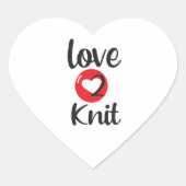 LIEBE 2 STRICK Herz-Aufkleber (Vorderseite)