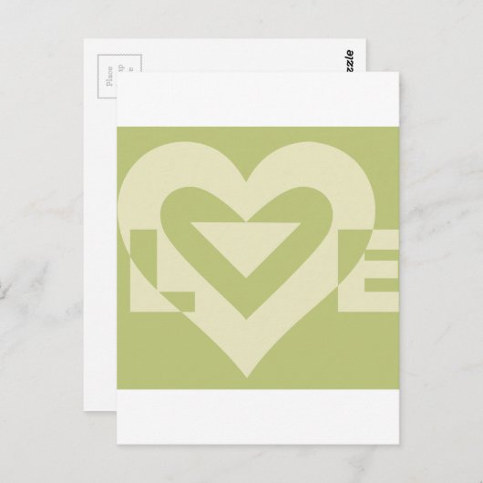 Liebe 2-Tone-Ebene Grün Postkarte (Vorne/Hinten)