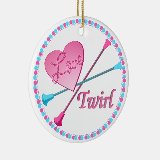 Liebe 2 Twirl Foto Keramik Ornament (Rechts)