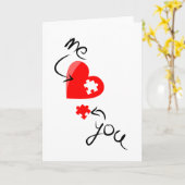 Liebe-349631 RED PUZZLE HERZ ICH SIE VERMISST SIND Karte (Gelbe Blume)