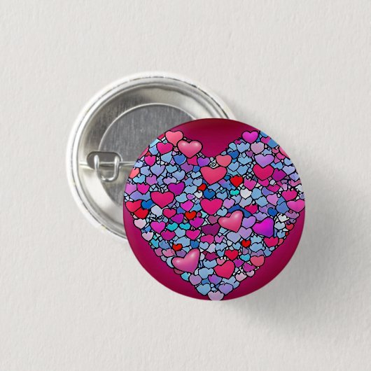 Liebe 3 cm Abzeichen Button (Vorne & Hinten)