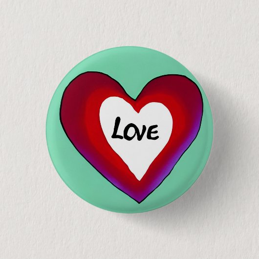 Liebe 3 cm Abzeichen Button (Vorderseite)
